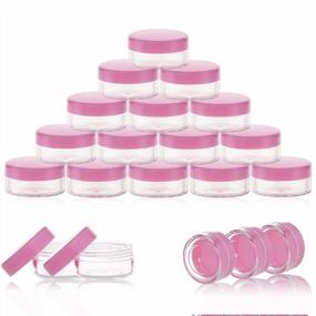 img 4 attached to ZEJIA Sample Containers In Pink - Pack Of 20Pcs 10 Gram Plastic Jars With Lids For Storing Small Items And Samples