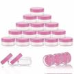 zejia sample containers in pink - pack of 20pcs 10 gram plastic jars with lids for storing small items and samples logo