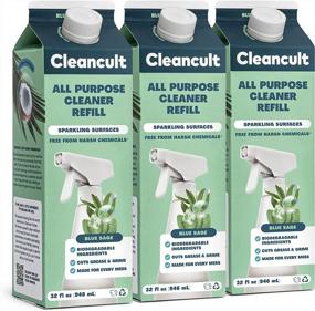 img 4 attached to Cleancult Blue Sage All-Purpose Cleaner Refills - 32Oz, 3 Pack - Safe For All Surfaces - Made With Natural Ingredients - 100% Recyclable Packaging