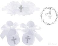 bow dream christening headband reinstones baby care and hair care logo