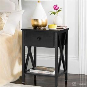 img 1 attached to VECELO Nightstand SofaTable Bedroom Industrial Furniture : Accent Furniture