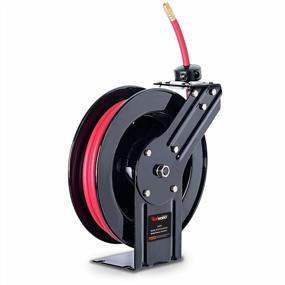 img 4 attached to ReelWorks 3/8 Inch X 25' Retractable Air Hose Reel Max 300PSI Hybrid Polymer Steel Construction Commercial Grade
