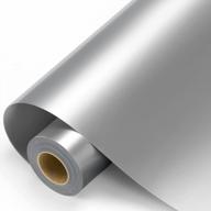 silver permanent vinyl - 12"x11ft silver adhesive vinyl roll for cricut, silhouette and other cutters, permanent outdoor vinyl for decor sticker, car decal, scrapbooking, signs, glossy & waterproof logo