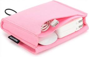 img 4 attached to 🔍 NIDOO Portable Felt Storage Bag - Electronics Accessories Protective Case Pouch for MacBook Power Adapter, Mouse, Cellphone, Cables, SSD, HDD, Power Bank, Portable External Hard Drive - Pink