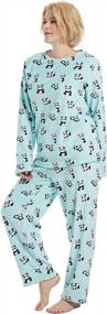 img 2 attached to Женские пижамные комплекты MissShorthair, флисовый пижамный комплект с длинными рукавами, уютный теплый мягкий пижамный комплект для женщин, одежда для сна