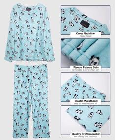img 3 attached to MissShorthair Womens Pajama Sets Fleece Long Sleeve Pj Set Cozy Warm Soft Pajama Set For Women Sleepwear