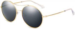 img 4 attached to UV400 Polarized Steampunk Round Sunglasses For Men And Women - Retro Circle Shades (Black PZ8082, 60)