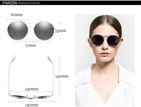 img 1 attached to UV400 Поляризованные круглые солнцезащитные очки в стиле стимпанк для мужчин и женщин - ретро-круглые оттенки (черный PZ8082, 60)