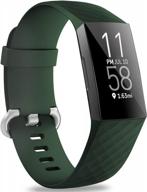 waterproof fitness sport band wristband for women and men - hamile replacement watch strap compatible with fitbit charge 4/3/3 se in olive green (large) logo