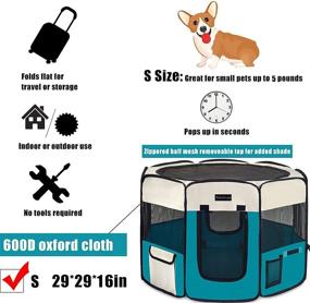 img 2 attached to 🐶 Versatile Autokcan Dog Playpen: Foldable & Waterproof Pet Tent for Small/Medium Dogs & Cats - Perfect for Indoor/Outdoor Use with Bonus Collapsible Travel Bowl