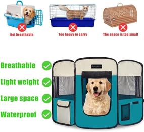 img 3 attached to 🐶 Versatile Autokcan Dog Playpen: Foldable & Waterproof Pet Tent for Small/Medium Dogs & Cats - Perfect for Indoor/Outdoor Use with Bonus Collapsible Travel Bowl