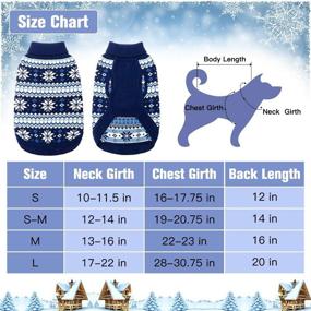 img 3 attached to 🐶 Cable Knit Dog Sweater Turtleneck, Cozy & Stylish Dog Winter Clothes featuring Snowflake Pattern, Classic Knitwear Dog Winter Coat for Small Medium Large Dogs, Ideal for Cold Weather