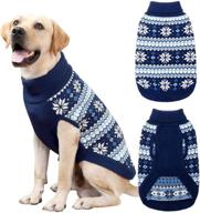 🐶 cable knit dog sweater turtleneck, cozy & stylish dog winter clothes featuring snowflake pattern, classic knitwear dog winter coat for small medium large dogs, ideal for cold weather logo