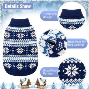 img 1 attached to 🐶 Cable Knit Dog Sweater Turtleneck, Cozy & Stylish Dog Winter Clothes featuring Snowflake Pattern, Classic Knitwear Dog Winter Coat for Small Medium Large Dogs, Ideal for Cold Weather