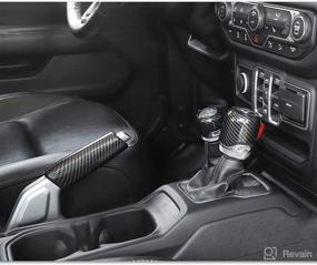 img 2 attached to 🚘 SQQP Carbon Fiber Handbrake Cover, Gear Shift Knob Cover, and Drive Mode Shift Knob Cover for 2018-2021 Jeep Wrangler JL JLU