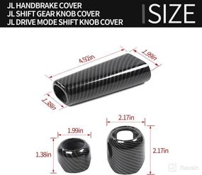 img 1 attached to 🚘 SQQP Carbon Fiber Handbrake Cover, Gear Shift Knob Cover, and Drive Mode Shift Knob Cover for 2018-2021 Jeep Wrangler JL JLU