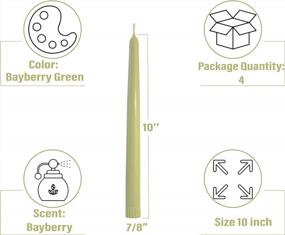 img 2 attached to Испытайте праздничный аромат Bayberry с коническими подсвечниками без капель - 10 дюймов (4 упаковки) от CandleNScent
