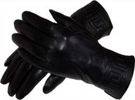 stay warm and stylish this winter with dazoriginal women's black leather and wool gloves logo