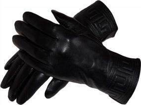 img 1 attached to Сохраняйте тепло и стильность этой зимой с женскими черными кожаными и шерстяными перчатками Dazoriginal