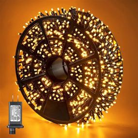 img 4 attached to Elegear Christmas LED Lights Outdoor, 328FT 1000 LEDs Christmas Tree Lights Waterproof 8 Modes Indoor Outdoor Warm White Christmas String Lights For Backyard Patio Parties Wedding Valentine'S Day