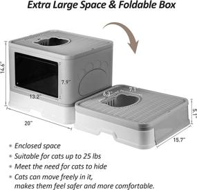 img 1 attached to Foldable Front Entry Top Exit Enclosed Cat Litter Box with Lid - Drawer Type Large Litter Box, Anti-Splashing Design - Includes Cat Litter Scoop and Rubbing Device - Easy Clean, Odor-Free