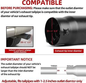 img 3 attached to 🚗 AUTOSAVER88 Adjustable Exhaust Tip - 1.0-2.5 Inch Inlet, 3.5" Outlet, 6" Long, Stainless Steel Pipe Tips - Universal Fit for 1.5"-2.5" Tailpipe - Bolt On, Black Finish