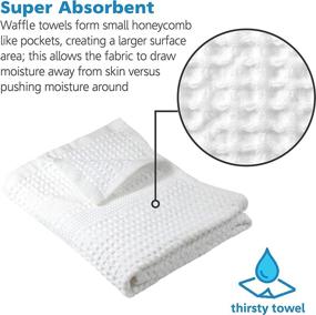 img 2 attached to Gilden Tree Waffle Weave Bathroom Hand Towels - Quick Drying, Lint Free, Thin, Classic Style in White
