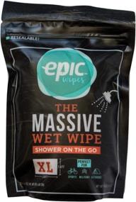 img 4 attached to Epic Wipes: 10-Pack Massive 🚿 Wet Wipes, Biodegradable & Residue-Free Shower Substitute