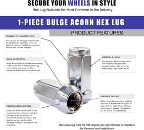 img 2 attached to 🔩 Set of 20 Chrome 14x1.5 Closed End Bulge Acorn Lug Nuts - Cone Seat - 19mm (3/4") Hex M14x1.50 Wheel Lug Nut Kit (20 Lug M14x1.50, Chrome)