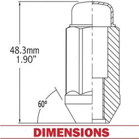 img 3 attached to 🔩 Set of 20 Chrome 14x1.5 Closed End Bulge Acorn Lug Nuts - Cone Seat - 19mm (3/4") Hex M14x1.50 Wheel Lug Nut Kit (20 Lug M14x1.50, Chrome)