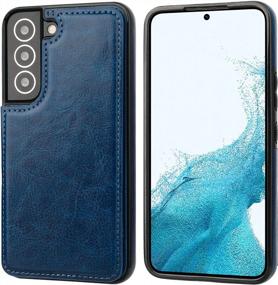 img 2 attached to Samsung Galaxy S22 Plus 5G 6.6 Inch Wallet Case W/ Card Holder, Magnetic Clasp & Shockproof Cover - Onetop (Blue)