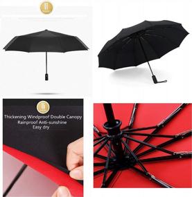 img 1 attached to Compact Travel Umbrella - 10 Reinforced Fiber Ribs, Extra Large Single Canopy & Auto Open/Close Button Stick!