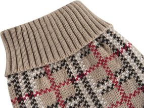 img 1 attached to Warm and Stylish Dog Fall Winter Pet Apparel Sweater for Dogs, Puppies, Kittens, and Cats - Classic Beige, Blue, and Red Options