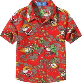 img 4 attached to 👕 Boys' Clothing - Tops, Tees & Shirts - SSLR Tropical Hawaiian Christmas Shirts