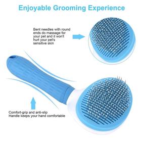 img 3 attached to Depets Self Cleaning Slicker Brush, Dog Cat Bunny Pet Grooming Shedding Brush - Easy To Remove Loose Undercoat, Pet Massaging Tool Suitable For Pets With Long Or Short Hair