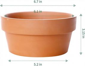 img 1 attached to Set Of 2 POTEY 6.1" Terracotta Planters W/ Drainage Hole For Succulent & Cactus