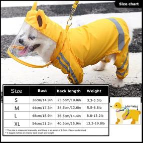 img 1 attached to 🐶 Waterproof Dog Raincoat with Reflective Stripe and Hood, Slicker Dachshund Doggy Dog Poncho with Leash Attachment - Ideal for Dogs and Puppies