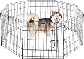 img 4 attached to Pet Trex Foldable Metal Pet Exercise Playpen Collection - Premium Indoor/Outdoor Enclosure with Gate for Dogs, Cats or Small Animals