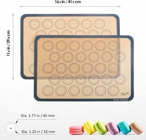 img 3 attached to Food Grade Macaron Silicone Baking Mats - Set Of 2, Half Sheet (11 5/8" X 16 1/2"), Nonstick Mat For Macaroon Baking, Thick Reusable Silicone Mat Sheet