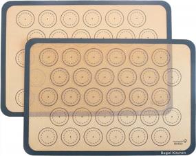 img 4 attached to Food Grade Macaron Silicone Baking Mats - Set Of 2, Half Sheet (11 5/8" X 16 1/2"), Nonstick Mat For Macaroon Baking, Thick Reusable Silicone Mat Sheet