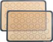 food grade macaron silicone baking mats - set of 2, half sheet (11 5/8" x 16 1/2"), nonstick mat for macaroon baking, thick reusable silicone mat sheet logo