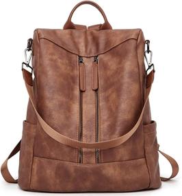 img 4 attached to BROMEN Backpack Leather Anti Theft Shoulder Women's Handbags & Wallets via Fashion Backpacks
