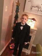 img 1 attached to 5 Piece Tuxedo Set for Boys - Complete with Formal Jacket, Pants, Shirt, Vest & Bow Tie - Classic Black review by Wayne Goff