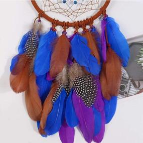 img 1 attached to Bring Home The Magic Of A Handmade Buvelife Native American Dreamcatcher - Adorned With Crystals, Beads, And Feathers In Purple Sunshine