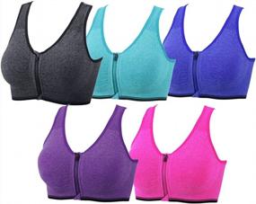 img 4 attached to YEYELE Women'S Medium Support Sports Bra W/ Removable Pads - 1, 3 Or 5 Pack Options!