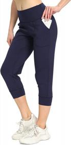img 4 attached to Оставайтесь стильными и удобными: женские брюки для йоги Mesily с высокой талией и карманами для активных женщин