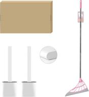 🧼 efficient 2pcs toilet brush, holder & multi-use magic broom combo - ideal for cleaning floors, windows, and more (white+pink) logo