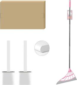 img 4 attached to 🧼 Efficient 2PCS Toilet Brush, Holder & Multi-Use Magic Broom Combo - Ideal for Cleaning Floors, Windows, and More (White+Pink)
