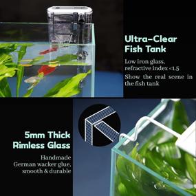 img 2 attached to 🐠 LAQUAL Aquarium Starter Kit: 3 Gal Rimless Glass Low Iron Fish Tank with Filter and Light - Perfect Small Beta Fish Tank