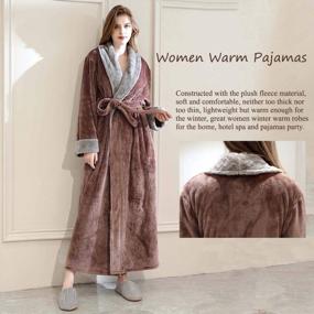 img 1 attached to Hellomamma Women'S Fleece Robes, Long Winter Warm Soft Plush Bathrobes For Women, Fluffy Comfy House Coat